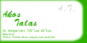 akos talas business card